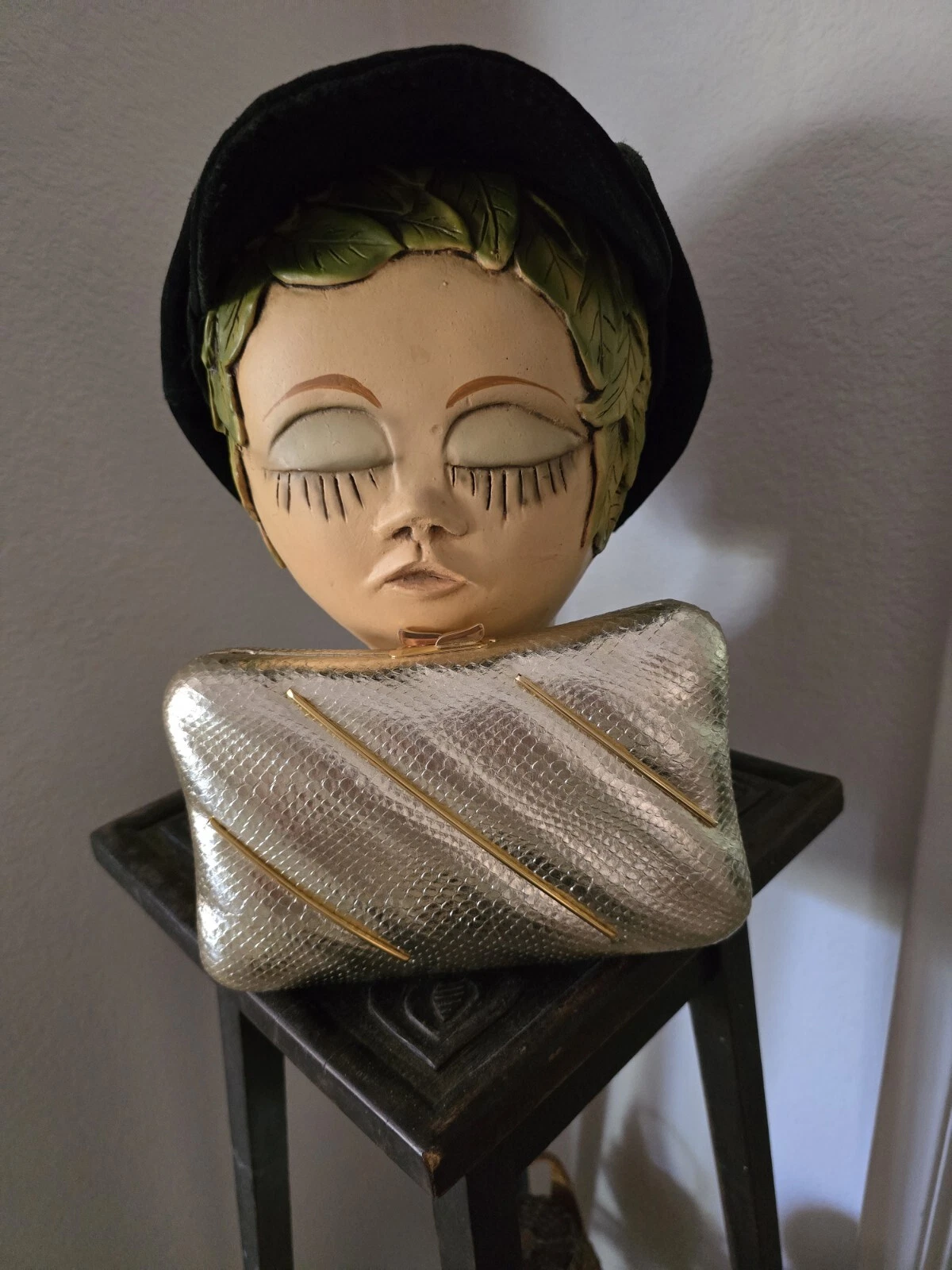 CHANEL Borsa da sera G SNAKE tracolla MICARL PARIS FIRMATA G MARK ALL'INTERNO. anni 40