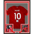 Framed Autographed/Signed Sadio Mane 33x42 Liverpool Red Soccer Jersey BAS COA