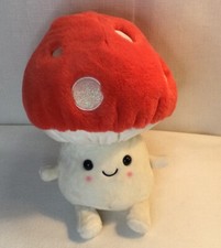 FAO Schwartz Rare Mario Bros. Red  White Mushroom Head Stuffed Animal Plush 9  