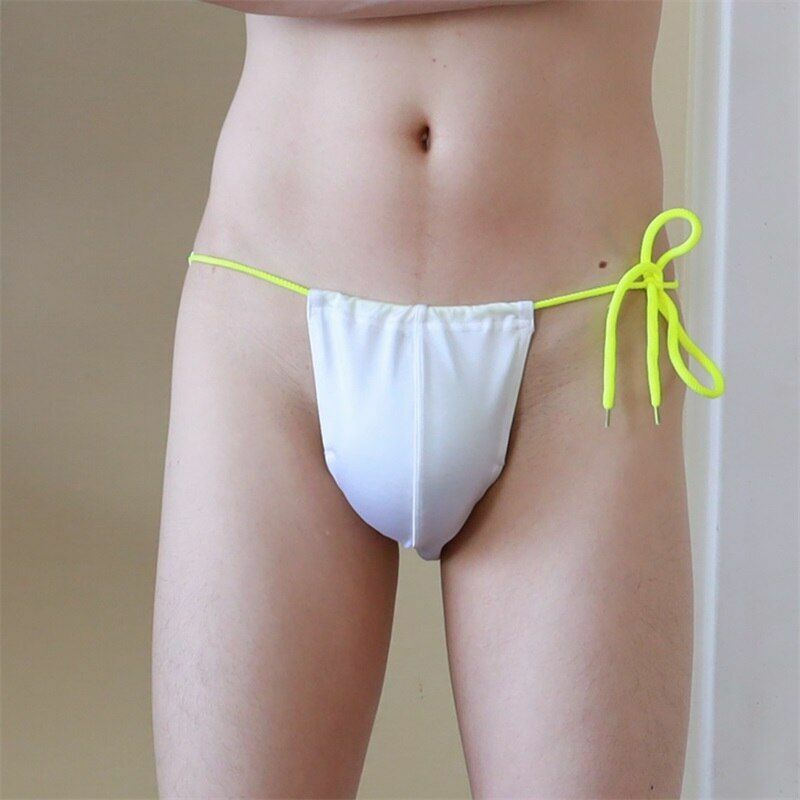 Men's Swimsuit With Penis Pouch Briefs Straps Bikini String Thongs