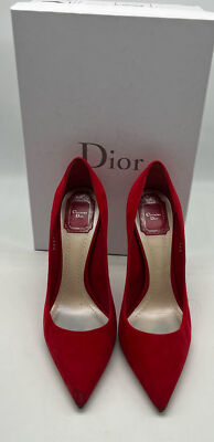 Christian Dior Red Suede Pointed Toe Pumps sz 38.5 | eBay