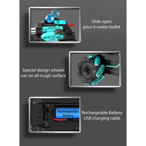 Remote Control Tank RC Tank Toy All Terrains High Speed Shoot Water Bullets - Bild 5 von 14