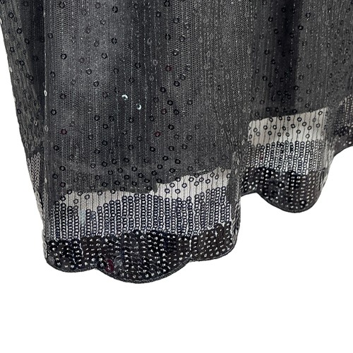 Justice Dress Girls Sleeveless Sequins Tiered Ruffles Size 16 Kids Solid Black - Picture 6 of 12
