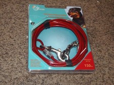 "RED"PET TRENDS - 15' HEAVY DUTY CABLE TIE OUT FOR DOGS UP TO 150 LBS 2-P0-162 