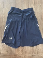 Mens Under Armour Speed Pocket Lined Running Shorts Blue Small