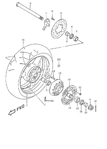 '96 Suzuki GSX-R750 SRAD : OEM Rear Brake Rotor Disc (69211-33E00) {P1336} - Picture 4 of 4