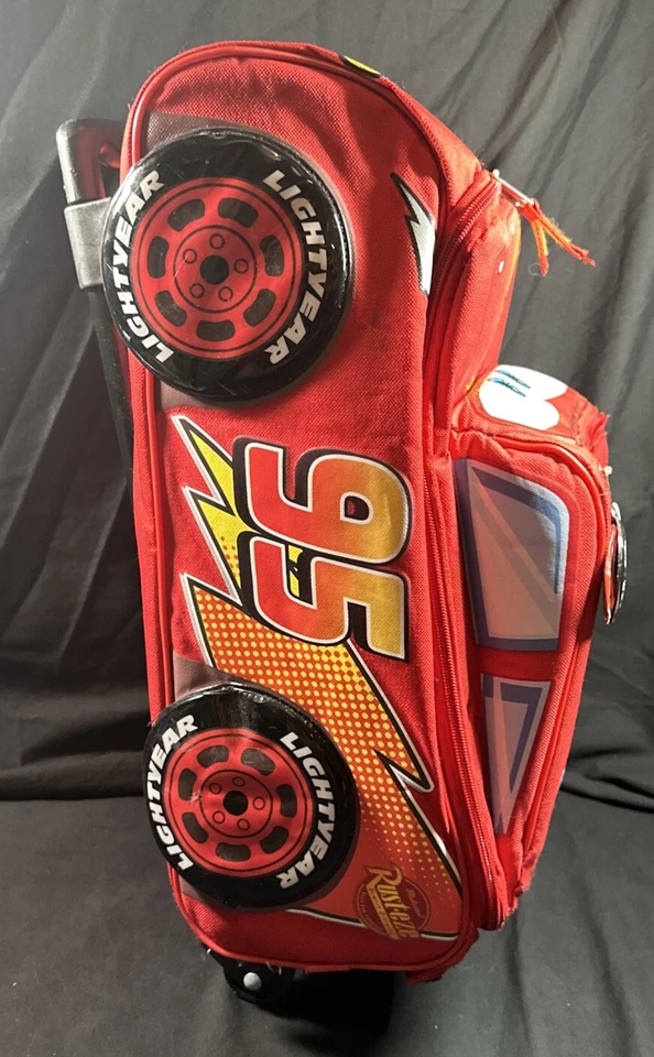Disney Pixar Cars Lightning McQueen 95 Kids Rolling Luggage Suitcase 12"x 21" - Image 4 of 4