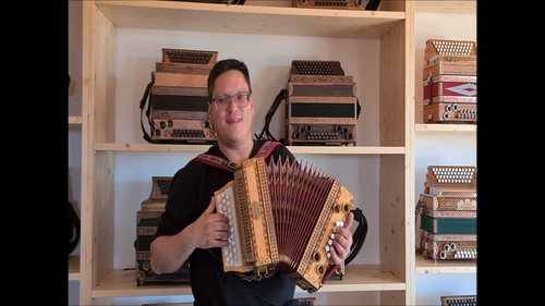Steirische Harmonika G C F Oberhorner 3-reihig Ahorn + Koffer Riemen TOP - Video 1 von 1