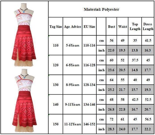 UK Moana 2 Dresses Costume Fancy Dress Cosplay Party for Kids Girls Adult Womenの - Picture 3 of 20