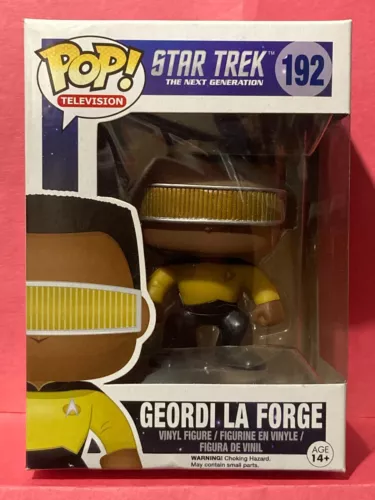 Funko POP Star Trek 192 Geordi La Forge Damaged box in Soft Protector
