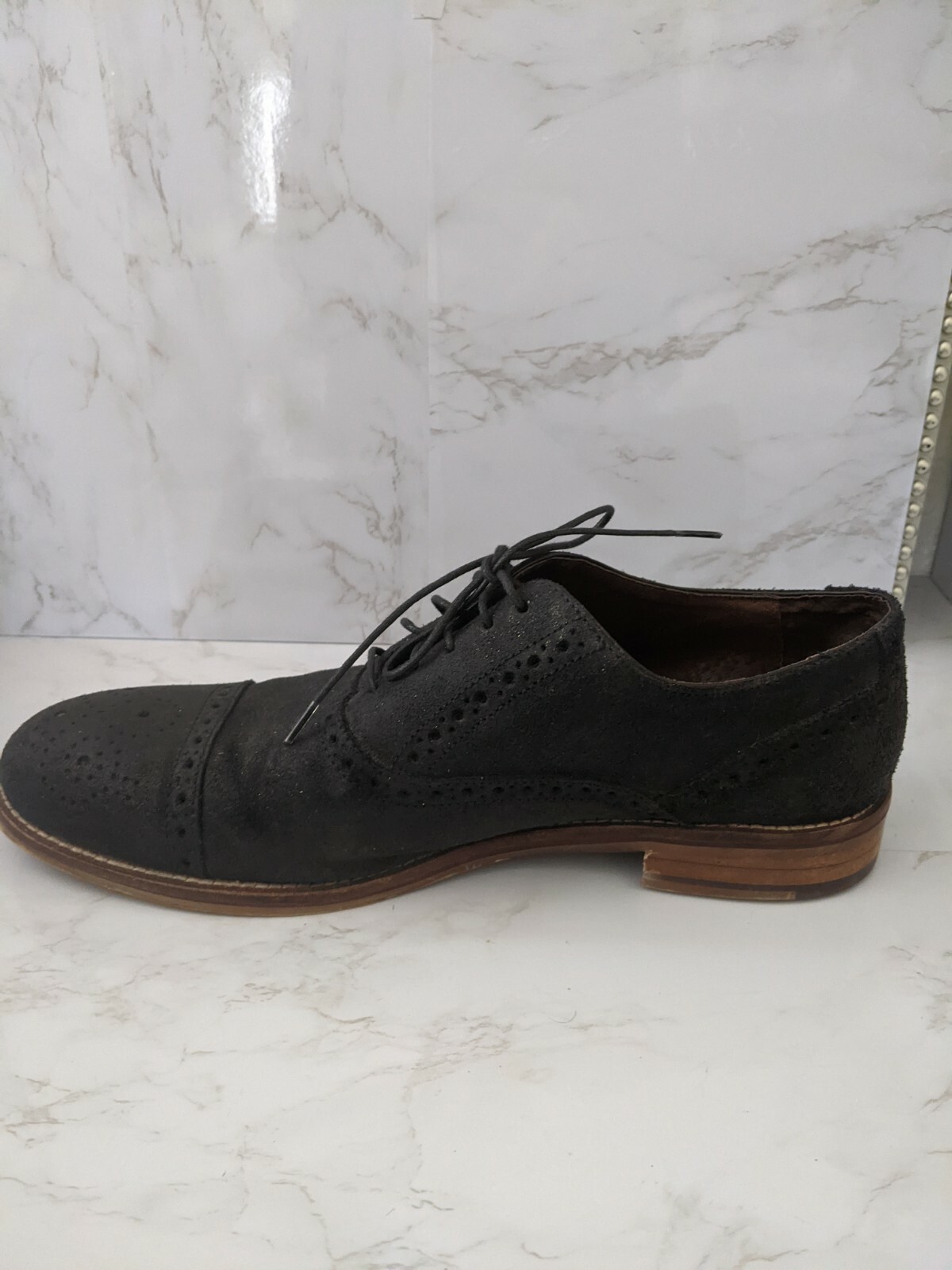 Johnston And Murphy Conard Gray Suede Cap Toe Oxf… - image 5