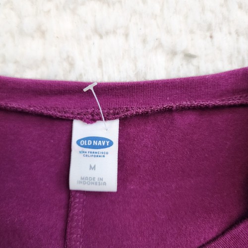 Old Navy Sheath Dress 3/4 Sleeve M Burgundy Casual Cotton Blend Stretchy Minimal - Picture 7 of 11