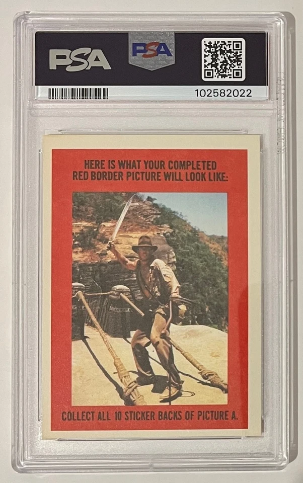 1984 TOPPS TEMPLE OF DOOM STICKER - #11 TRUST ME - INDIANA JONES: INDY - PSA 8 - Image 2 of 2