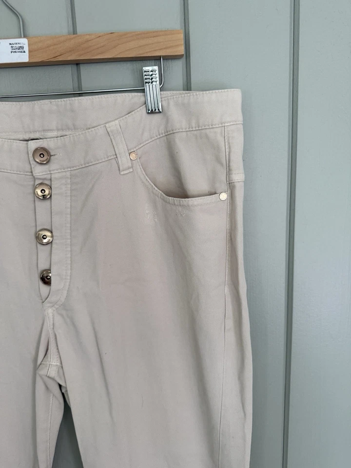 Новый с Ярлыками Brunello Cucinelli джинсовой ткани джинсы 14 ваниль слоновой кости тонкий ноги кнопка мухи новый - Изображение 3 из 4