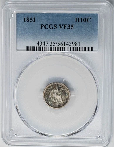 1851 Seated Liberty Half Dime H10c VF35 PCGS 951110-23