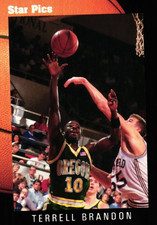 Terrell Brandon 1991 Star Pics Flashback University of Oregon Basketball Card