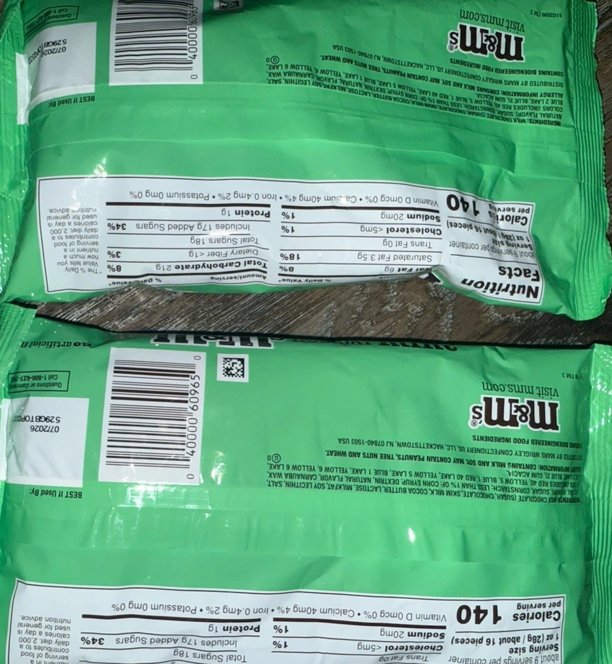 M & M's ~ Holiday Mint Chocolate Candy 2-Bags 9.2 Oz. Each ~ Expires 07/2026 - Image 3 of 4