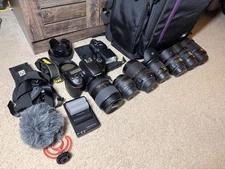 Nikon Mega Photography Bundle D7500+9 Lenses AF-S/AF-P+SB-500 Flash+Rode Mic+Bag