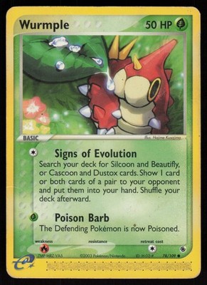 E-Reader Wurmple 78/109 Ruby and Sapphire Hajime Kusajima Pokemon TCG Card