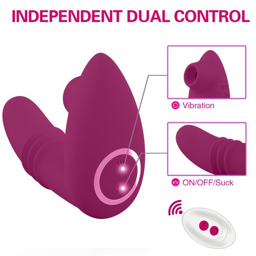 Remote Control Thrusting Dildo Vibrator G Spot Sucking Clit Stimulator Sex Toys - Picture 5 of 15