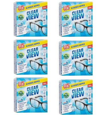 (6 Boxes Of 54 Wipes) 324 W5 Glasses Wipes Lens Wipes - Phone, Camera, TV