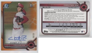 2022 Bowman Chrome Prospect Orange Refractor /25 Christian Roa #CPA-CRA Auto