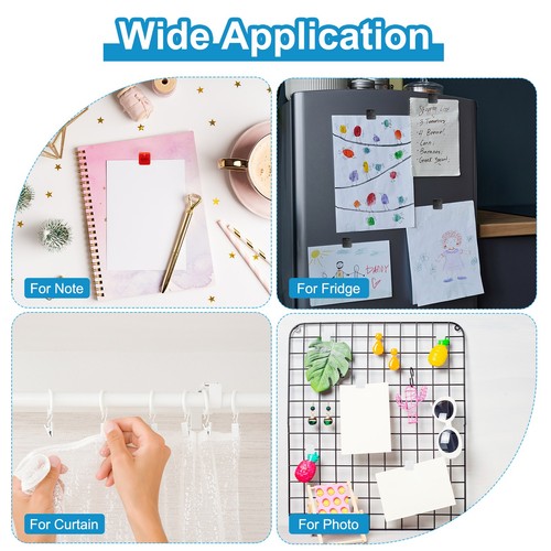 36 Pcs Plastic Self Adhesive Clips Sticky Clips Wall Clips Photo Clip,Light Blue - Picture 4 of 5