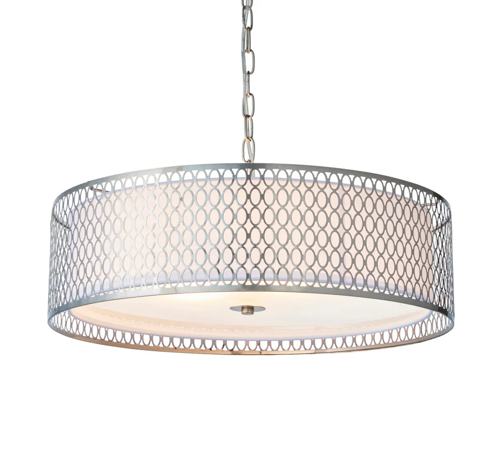 Ceiling Light Silver Cordero 3 Satin Nickel Pendant Endon 81969