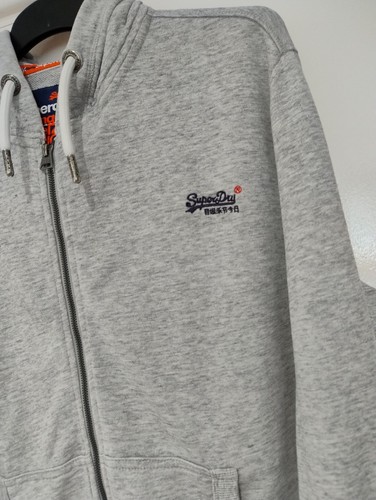 Superdry Hoodie Mens Orange Label Lightweight Track Grey XXL 2XL O8AT 142 - Picture 3 of 17