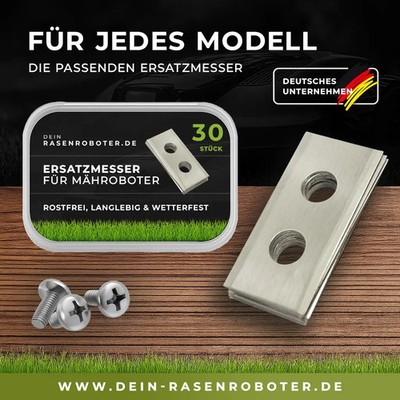Kress KR136E, RTK 4WD (KR283E) 2-Loch Edelstahl Ersatzklingen, Messer(30 Stück)