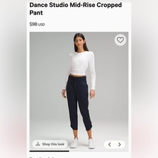 Black Lululemon Athletica Dance Studio Mid Rise Crop Pant Women s Size 6