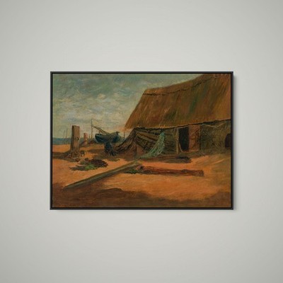 Edward Mitchell Bannister - Fishing Shacks - Art Print on Paper or Canvas