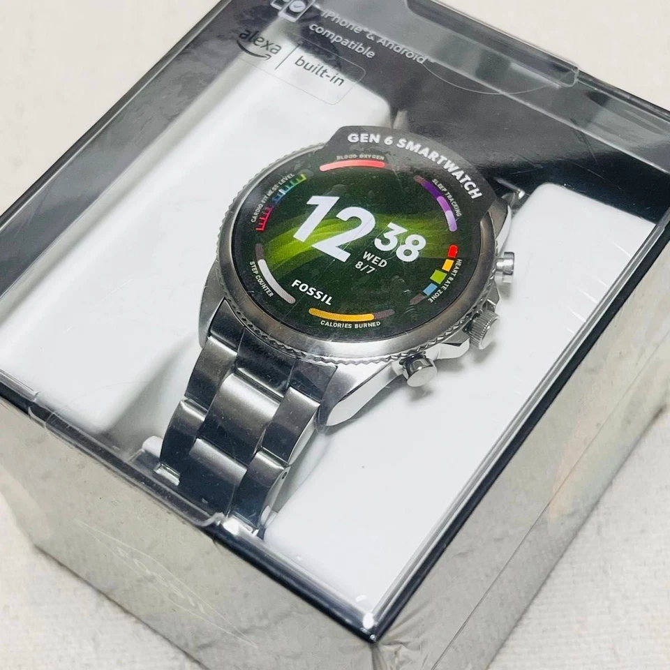 FOSSIL Smart Watch GENERATION 6 FTW4060 Stainless Steel Silver New - Image 3 of 4