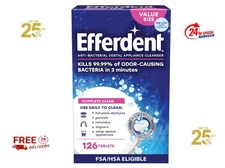 Efferdent Retainer & Denture Cleaner Tablets, Complete Clean, 126 Count