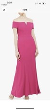 Calvin Klein Off Shoulder Center Notch Maxi Gown Pink Size 8 NWT