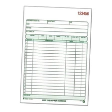  Recycled All Purpose Sales Order Book, 2-Part Carbonless, White/Canary, 5 