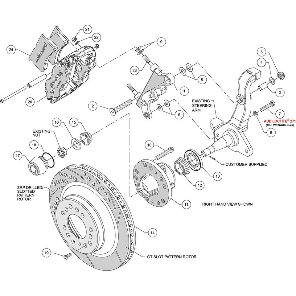 Wilwood 140-13654-R FNSL6R Front Brake Kit, 57-68 Fits Ford/Mercury/Edsel Foto 3 de 4