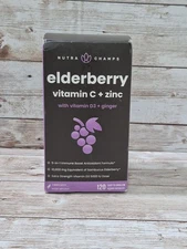 Viva Naturals Elderberry w/ Vitamin C, Zinc, D3 5000 IU 120 Caps Exp 02/26 