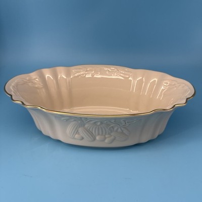 LENOX Harvest Thanksgiving Centerpiece Bowl Fruits of Life 10.75'' Gold Trim USA