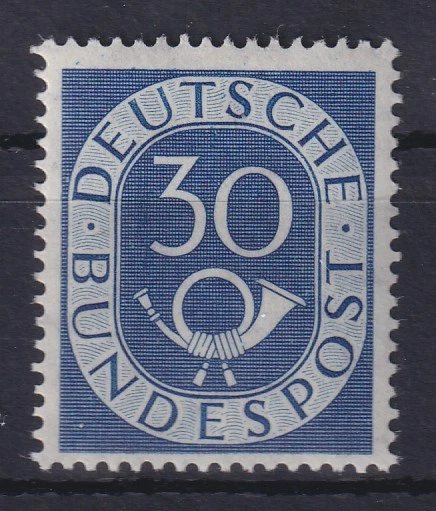 Bundesrepublik Posthornsatz 30Pfg-Wert Mi.-Nr. 132 postfrisch ** gepr. Schlegel - Bild 1 von 1