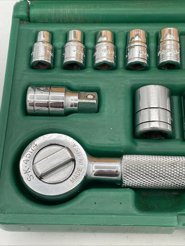 S-K Tools SK 4216 SuperSaver 16pc. 1/4" & 3/8" Drive Socket Set Stubby Ratchet - Image 2 of 4