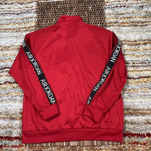Nike Air Michael Jordan Track Jacket Mens Chicago Bulls Warm Up Black Red Large - Picture 2 of 3