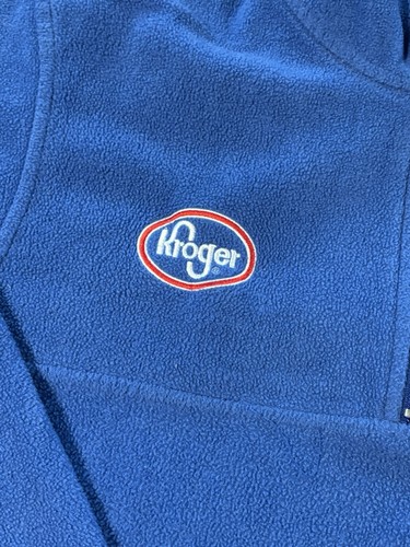 Kroger Employee Blue Fleece Jacket XL Mens Harriton Drawstring at Waist *READ* - Picture 3 of 7