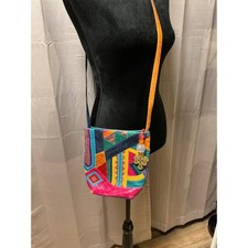 Sharif Made in USA Patchwork Leather Crossbody Bag Bohemian Multi Color
