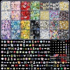 9000 Pcs 3D Nail Charms and Gems Bulk Y2k Cute Set 1 - 28 Grid nail charms