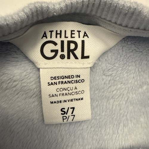 Athleta Girls Blue Feelin Great Plush Sweatshirt Youth Size Small (7) Soft Comfy - Picture 4 of 11