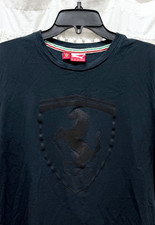 Puma Scuderia Ferrari Black Shield F1 Racing T-Shirt Mens Medium Tonal Formula 1