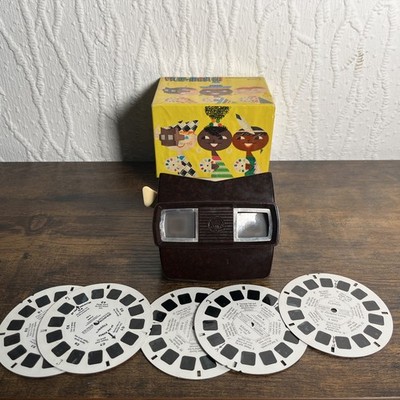 Vintage View Master 3 Dimension-Viewer Modell E mit 5 Rollen im Originalkarton selten