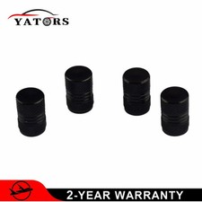 4p Black Alloy Tire Valve Air Dust Cover Stem Schrader Caps Wheel Car Truck Bike