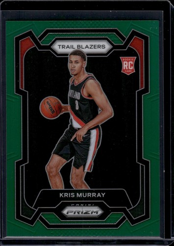 2023 Panini Prizm Kris Murray Green Prizm RC #142 Portland Trailblazers